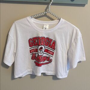 White Georgia Bulldogs Crop Top size small